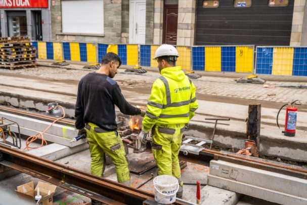renouvellement des voies de tram stib